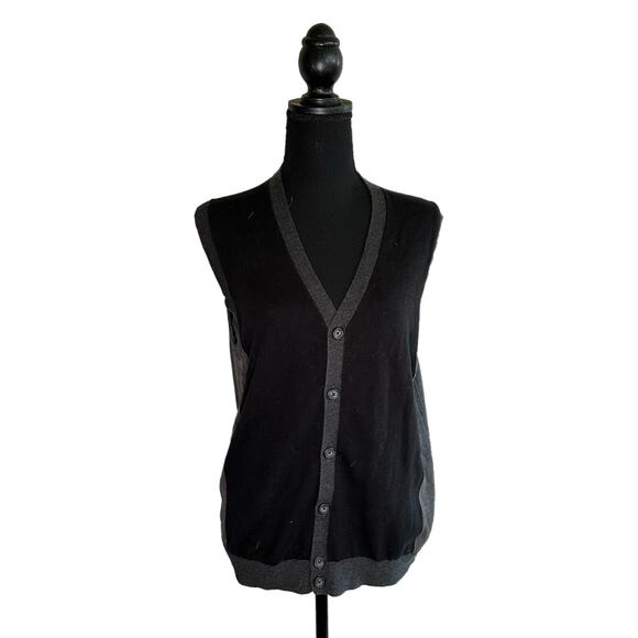 Van Heusen Womens Black and Gray Sleeveless Cardigan, Small, Pre-owned - Picture 1 of 4